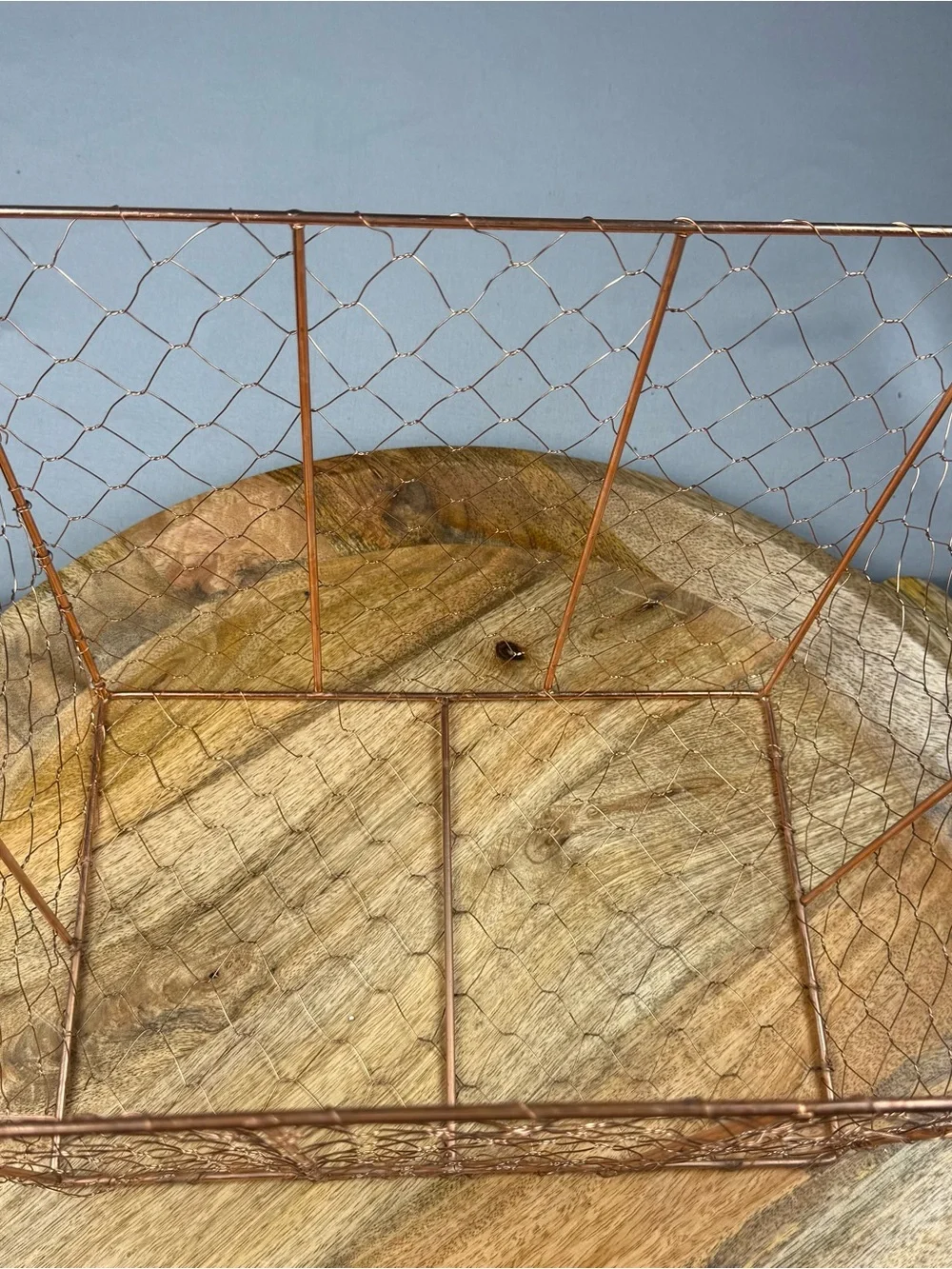 Copper Chicken Wire Farmhouse Basket Rustic Organizer Bin